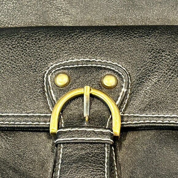 COACH MO4K-40725 BLACK LEATHER 15X12 SHOULDER BAG...**********there is a small t - Picture 7 of 7